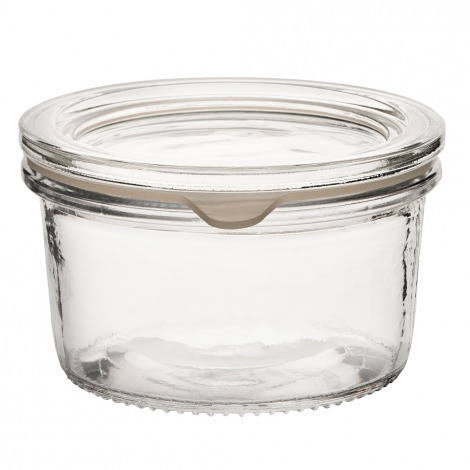 Traditionel opbevaringsglas med låg - lavt - 125 ml